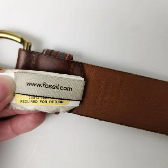 Fossil Belt Womens S Brown Southwest Embroidered Boho Western Cowgirl Rustic - Picture 8 of 10